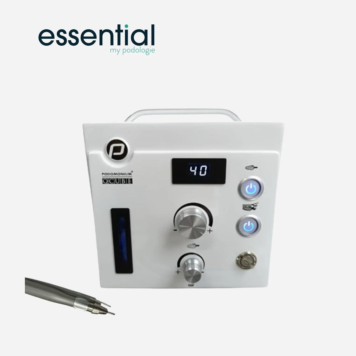 Podomonium QCube Pedicure Motor - Water Spray - 40,000 rpm - Essential My Podologie Essential 