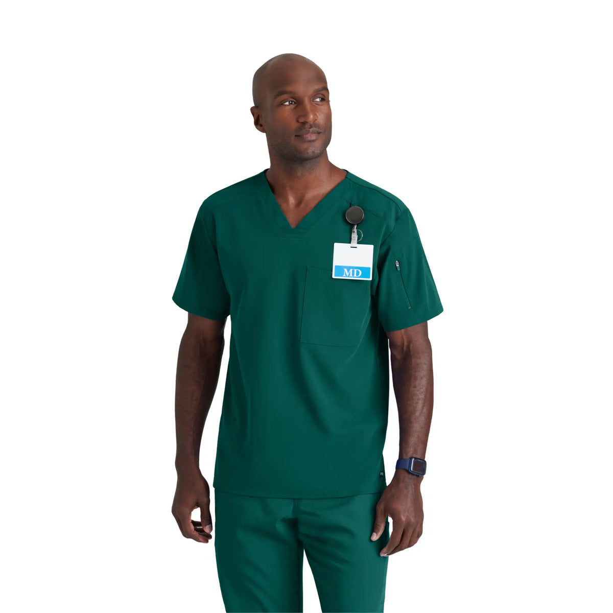 Murphy - V-neck tunic - Men - Grey's Anatomy Stretch Grey's Anatomy  Hunter Green / XL