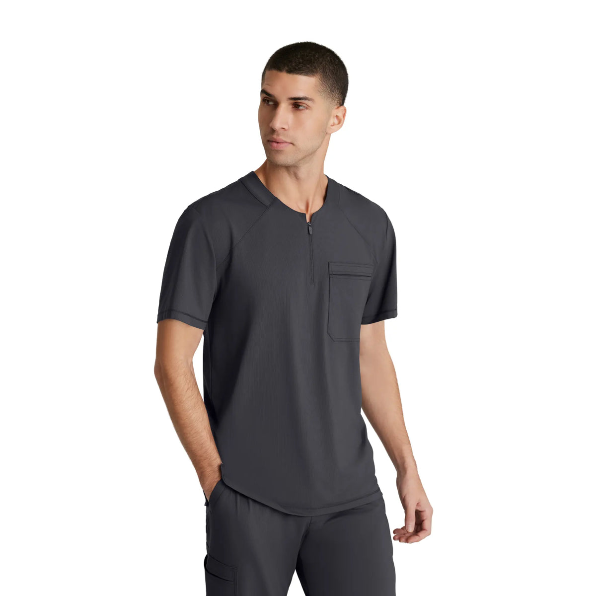 Néo - Zippered round neck tunic - Men - Skechers Slip-ins SKECHERS SLIP-INS KNITS  Charcoal Gray / XL