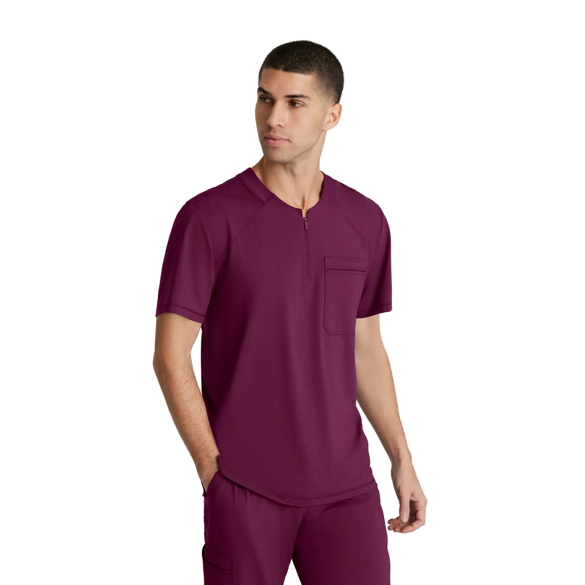 Néo - Zippered round neck tunic - Men - Skechers Slip-ins SKECHERS SLIP-INS KNITS  Burgundy / XL