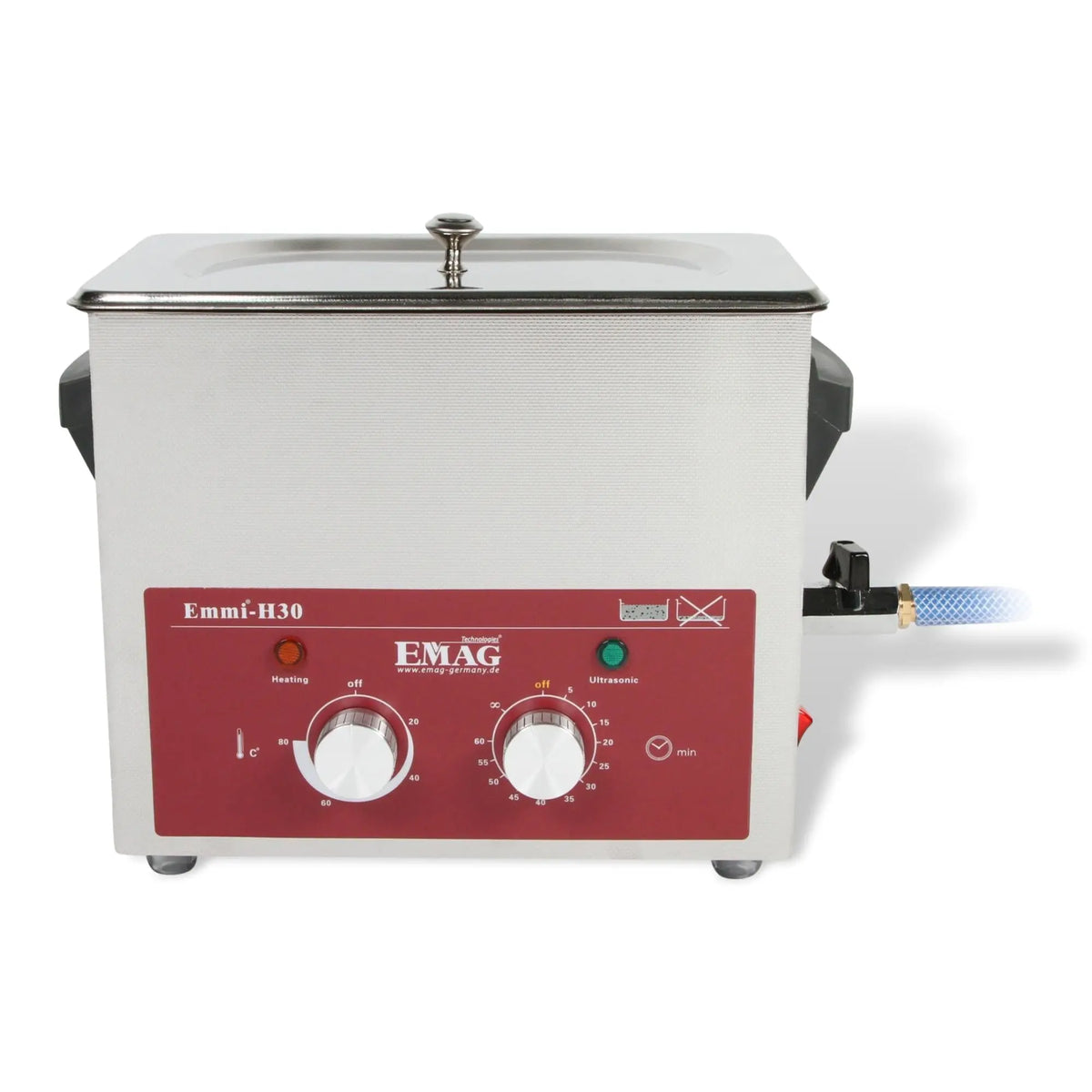 3L all stainless steel ultrasonic cleaner - Emmi-H30 with drain valve - My Podologie