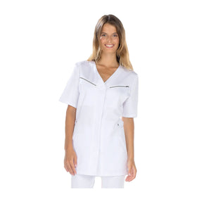 Nina - Tunic - Short sleeves - Women - 75 cm My Blouse  Tencel-White-T6-XXXL