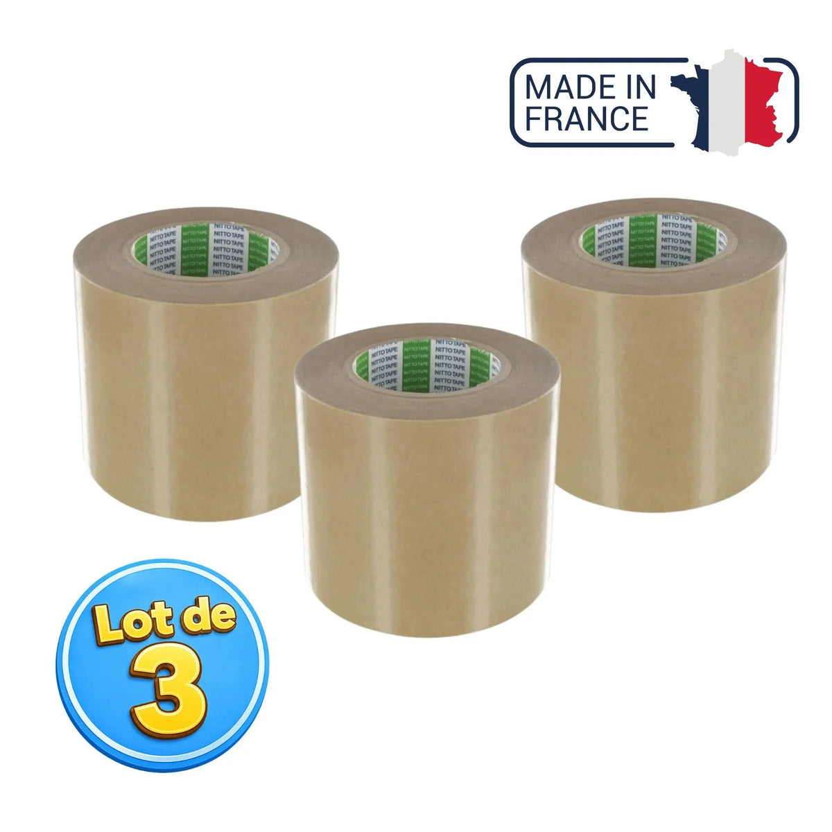 Pack 3 rouleaux - Adhésif double face 50 m - Spécial thermoformage - Nitto Denko Nitto Denko 