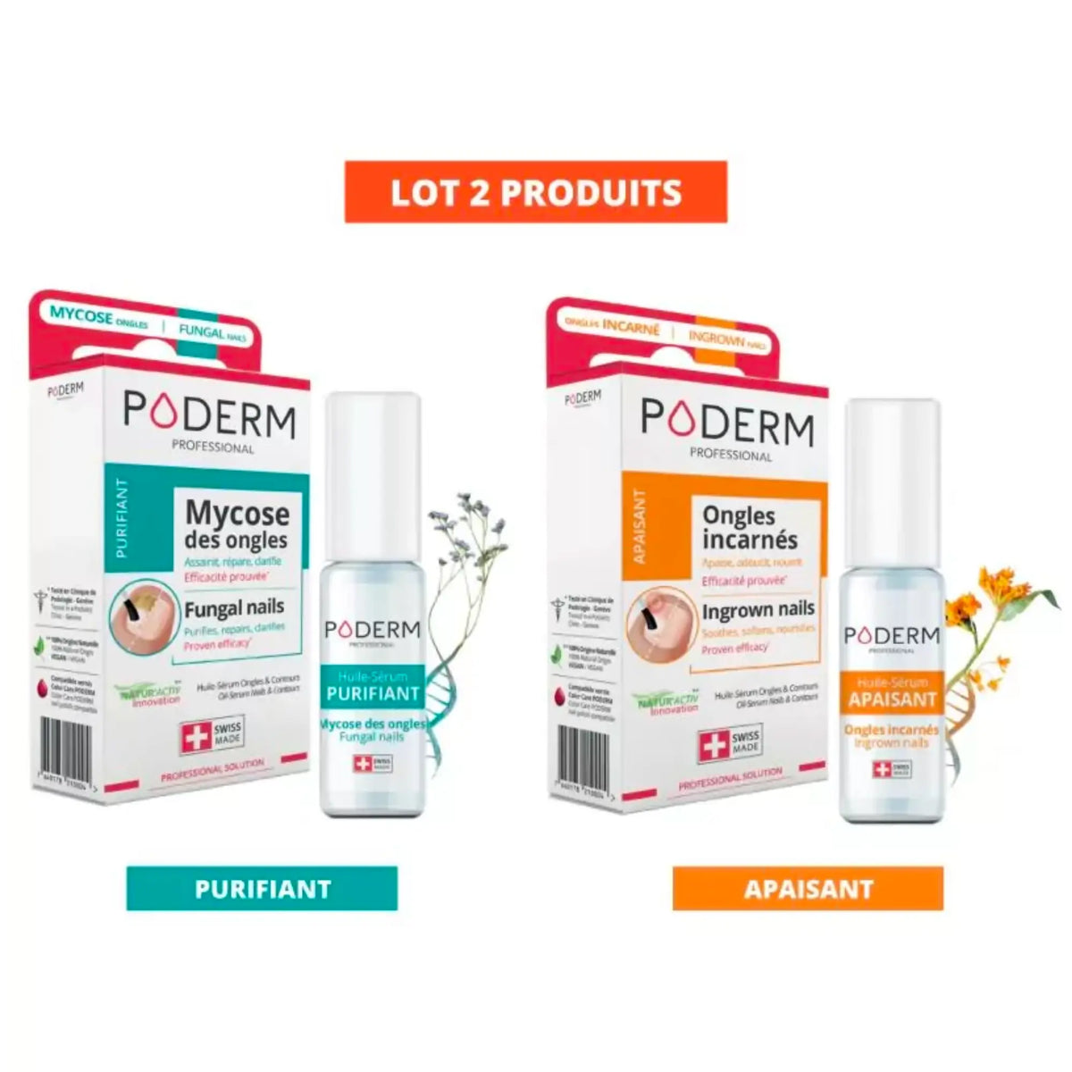 Purifying + Soothing Serum Treatment Pack - 2 x 8ml - Poderm Professional - My Podologie