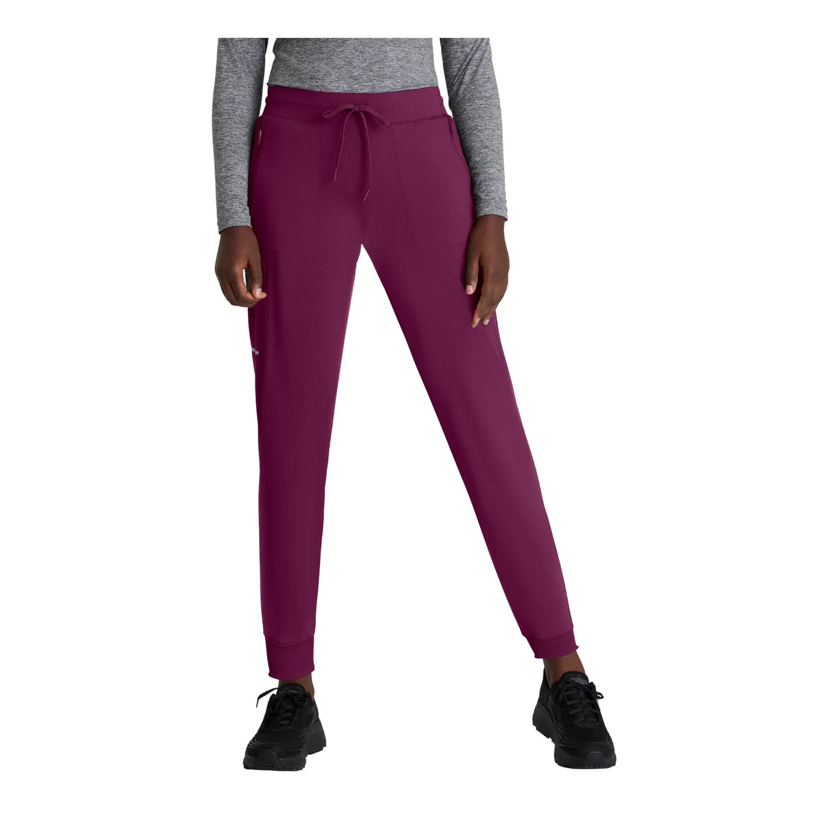 Palmi - High Waisted Medical Joggers - Cargo Pocket - Women - Skechers Slip-ins SKECHERS SLIP-INS KNITS  Burgundy / XL