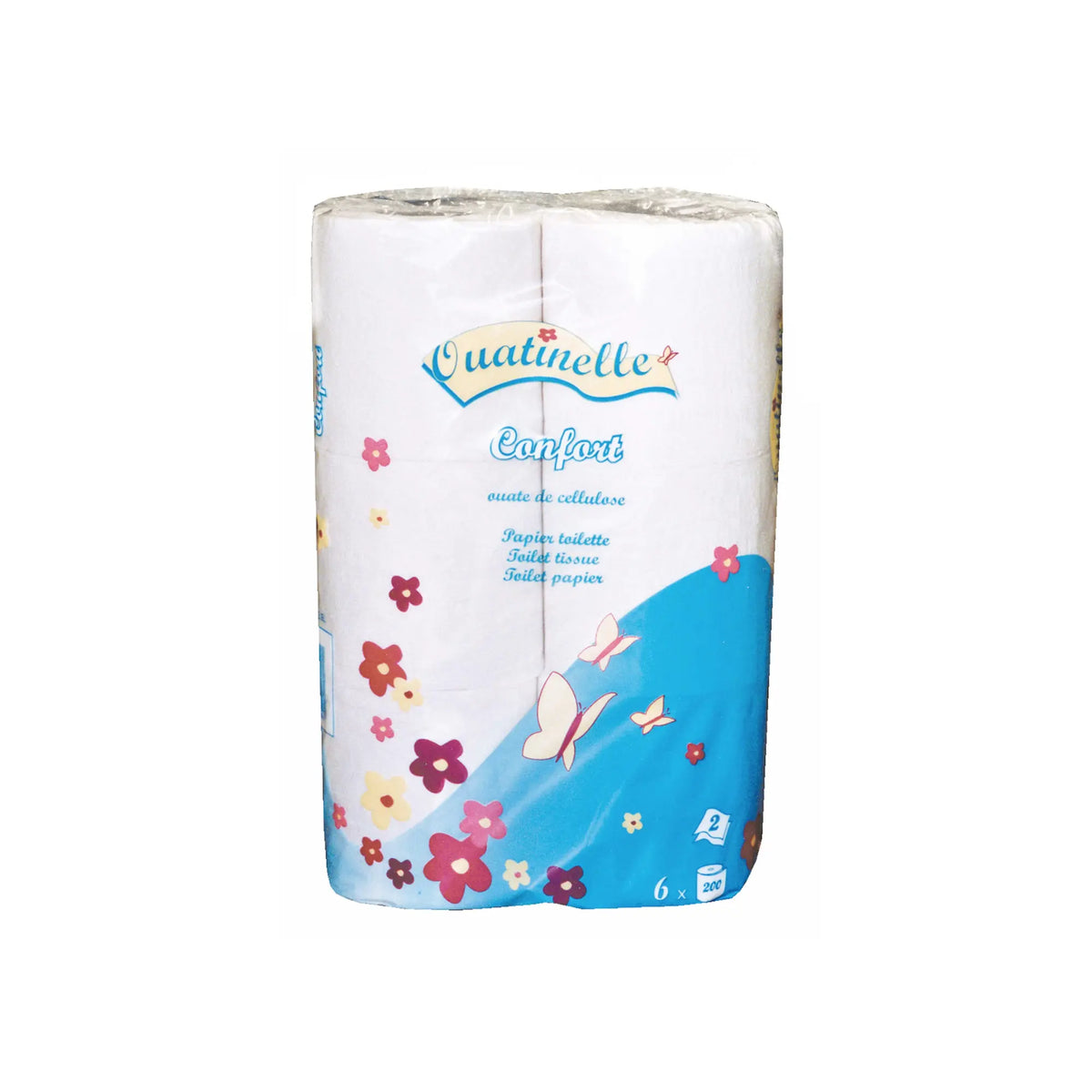 2-ply white embossed toilet paper - 200 sheets - 6 rolls - My Podologie