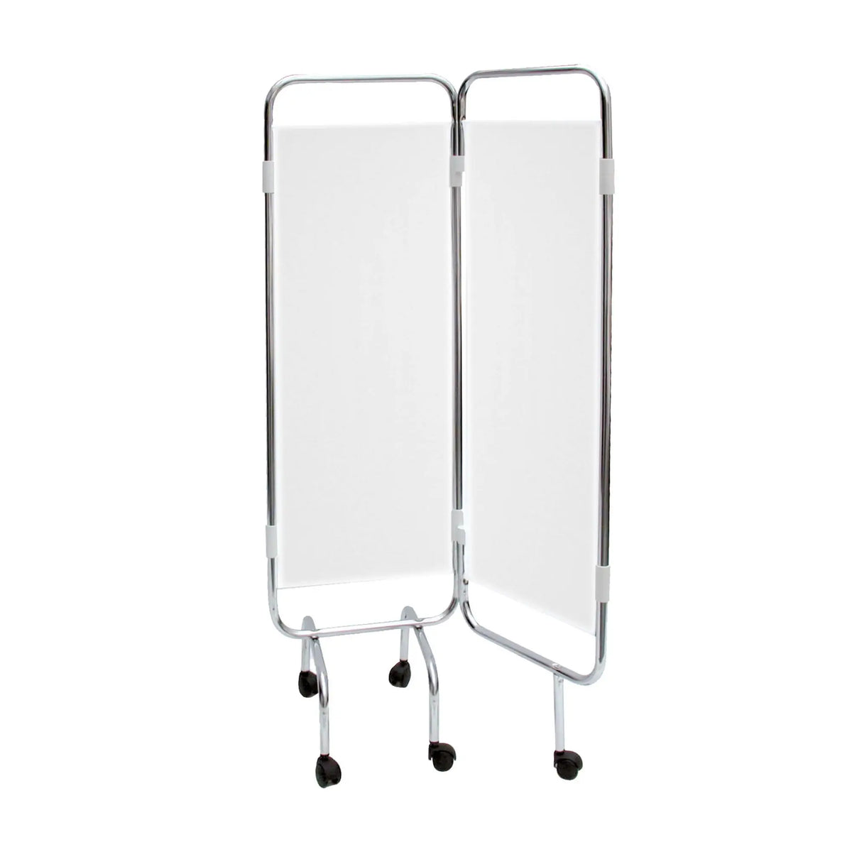 White chrome screen - 2 panels - With casters - CARINA MEDICAL - My Podologie