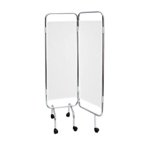 White chrome screen - 2 panels - With casters - CARINA MEDICAL - My Podologie