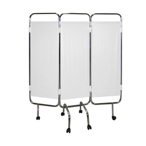 White chrome screen - 3 panels - With casters - CARINA MEDICAL - My Podologie