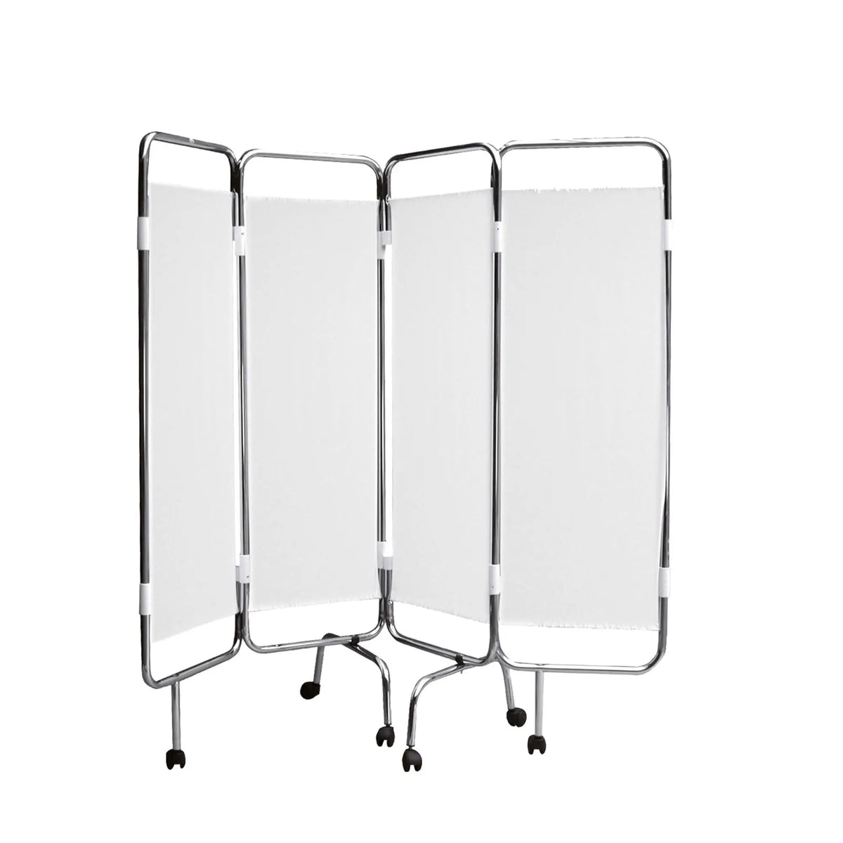 White chrome screen - 4 panels - With casters - CARINA MEDICAL - My Podologie