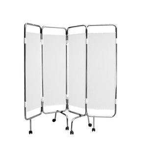 White chrome screen - 4 panels - With casters - CARINA MEDICAL - My Podologie