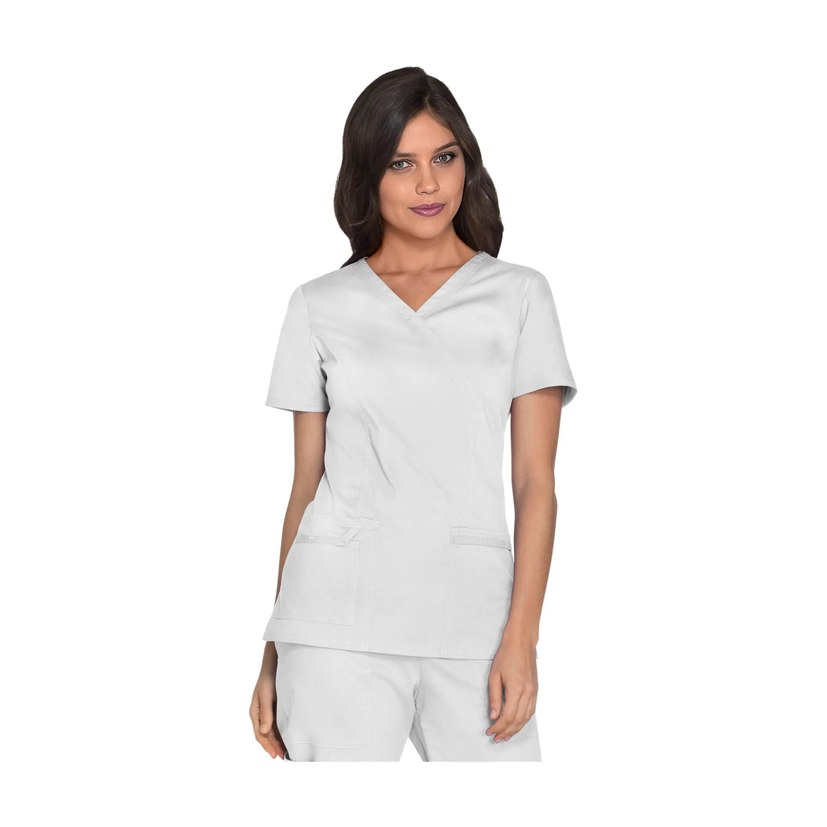 Pau - V-neck wrap tunic - Women - Cherokee Cherokee Authentic Workwear  White-3XL