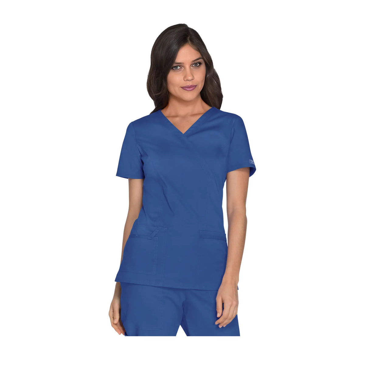 Pau - V-neck wrap tunic - Women - Cherokee Cherokee Authentic Workwear Royal Blue-3XL