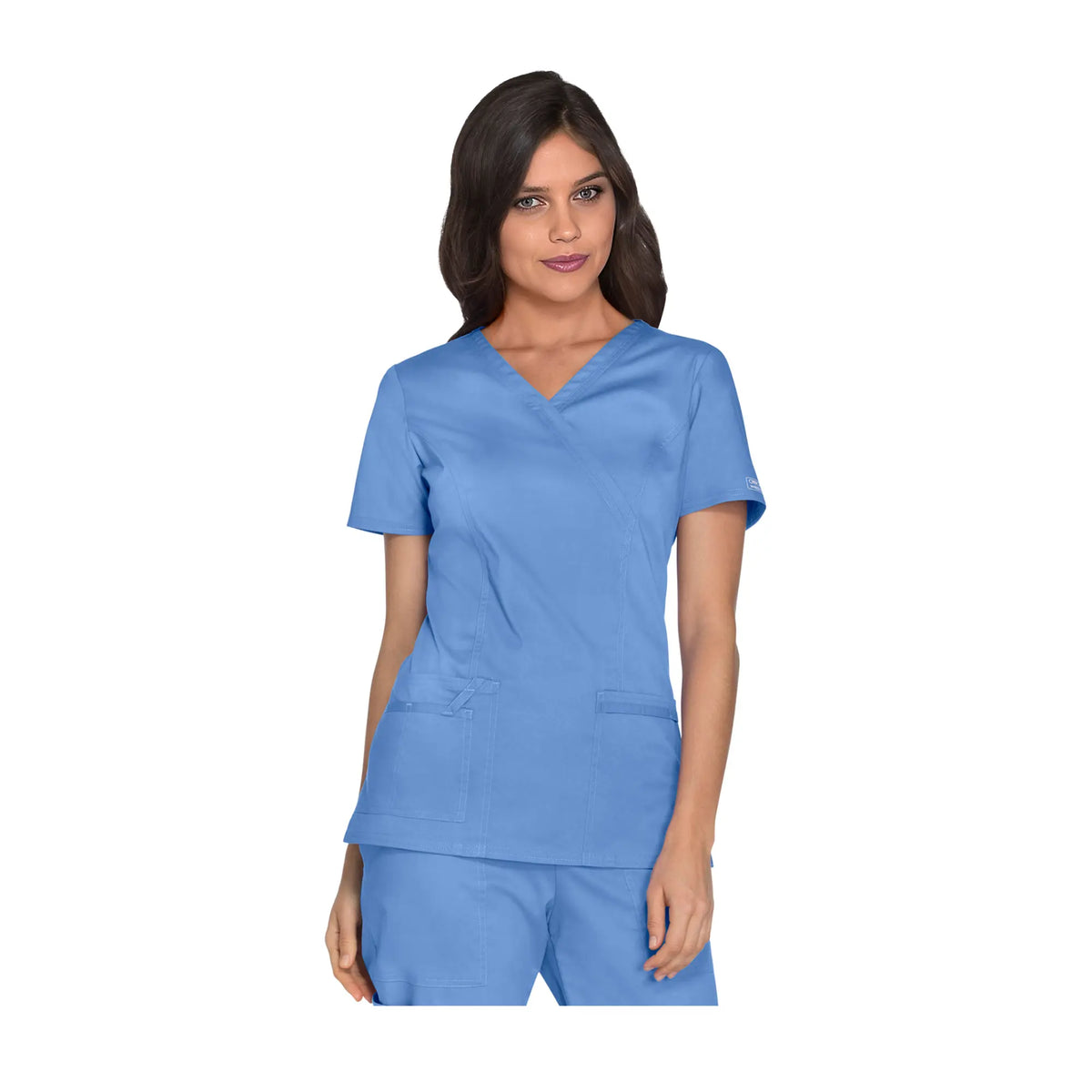 Pau - V-neck wrap tunic - Women - Cherokee Cherokee Authentic Workwear  Sky Blue - 3XL