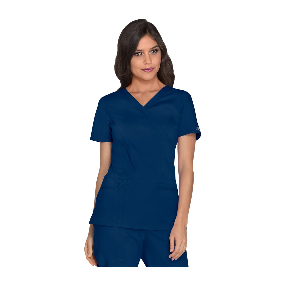 Pau - V-neck wrap tunic - Women - Cherokee Cherokee Authentic Workwear  Blue-Navy-3XL