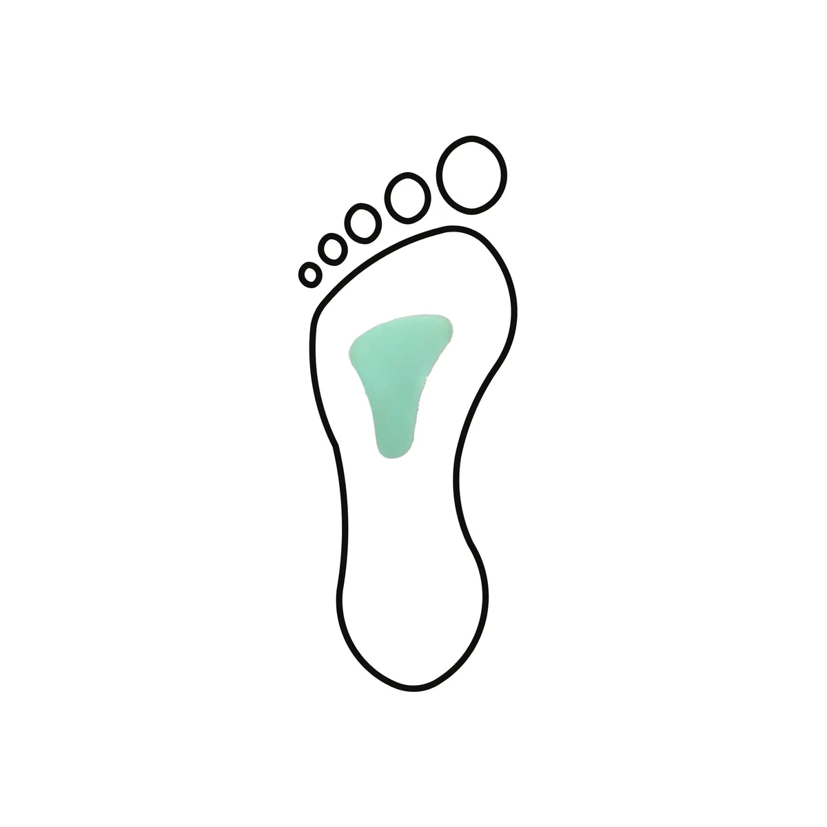 Metatarsal pad - Stomach shape - ARC - Shore 25-35 - Green - My Podologie