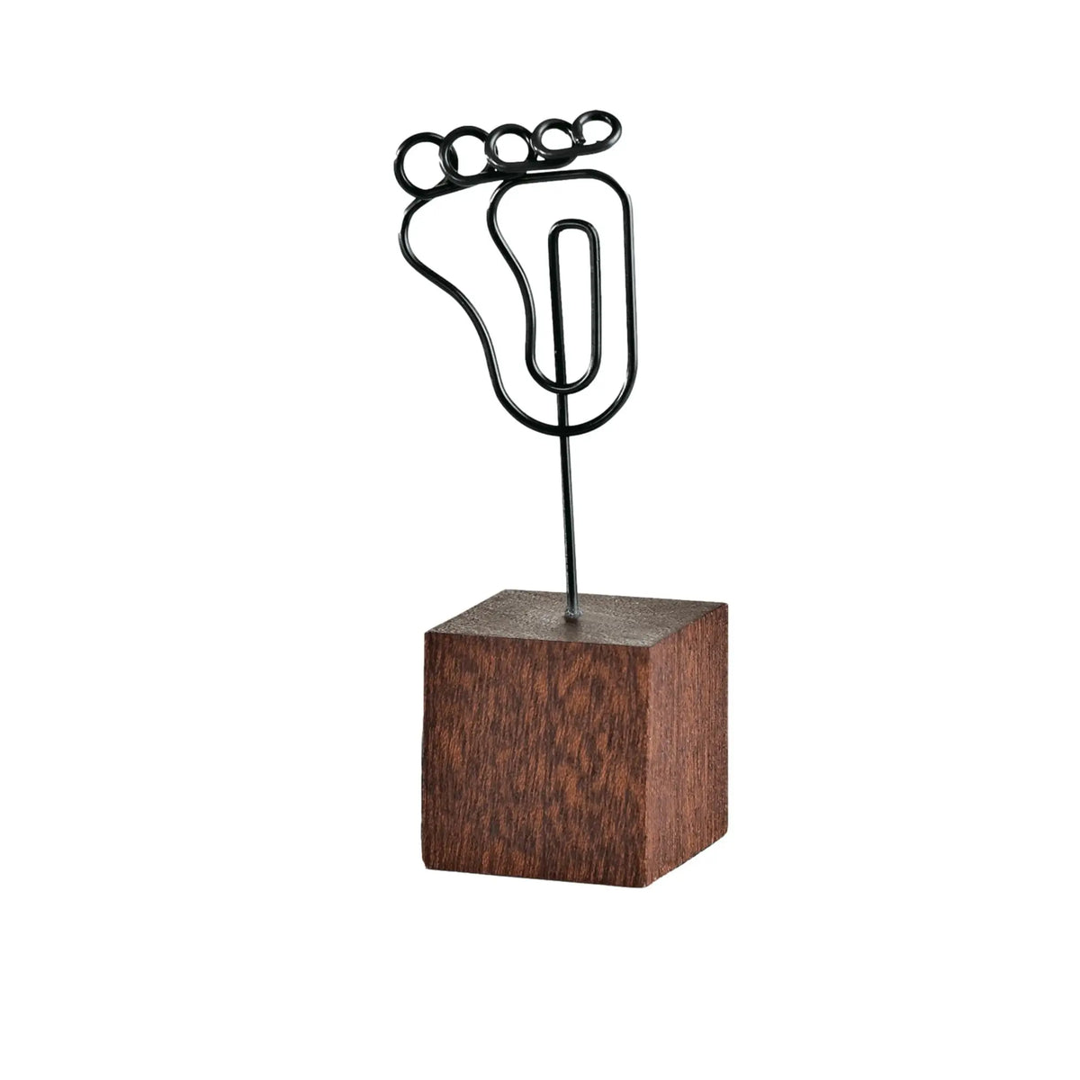 Foot-shaped photo holder on wooden base - Ruck - My Podologie