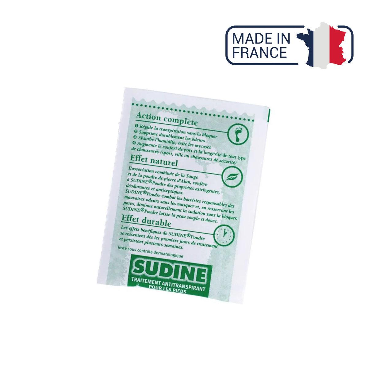 Antiperspirant treatment powder for feet - Sudine Laboratoire Sorifa 