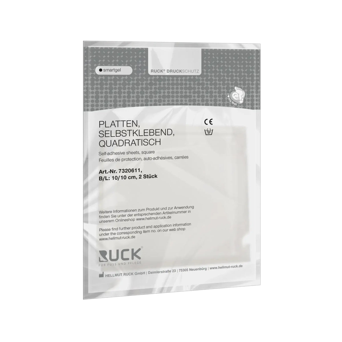 Protección de placa smartgel autoadhesiva - forma cuadrada - 2 piezas - Ruck Ruck 