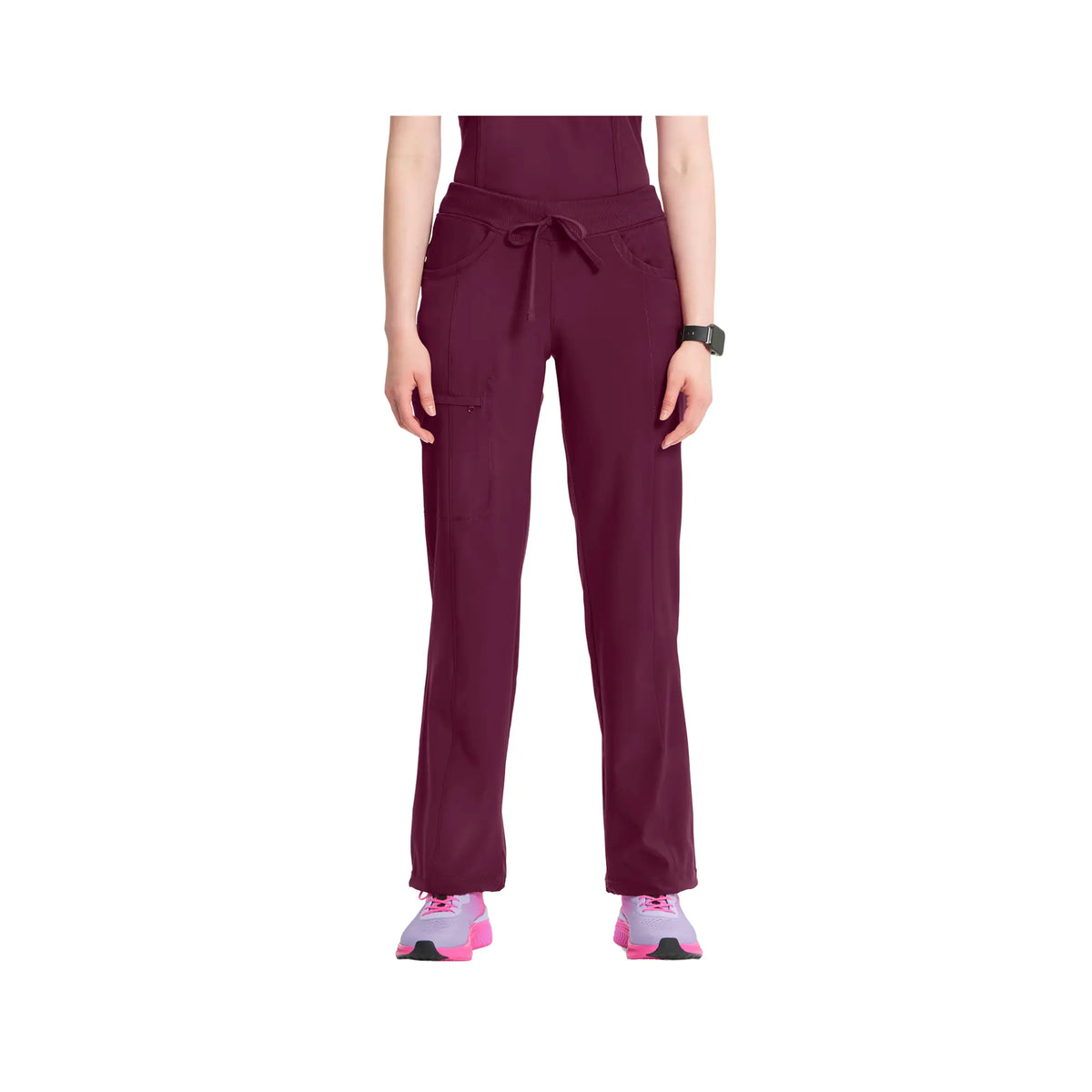Quimper - Straight Drawstring Pants - Women - Cherokee Cherokee Medical Uniforms  Burgundy-3XL