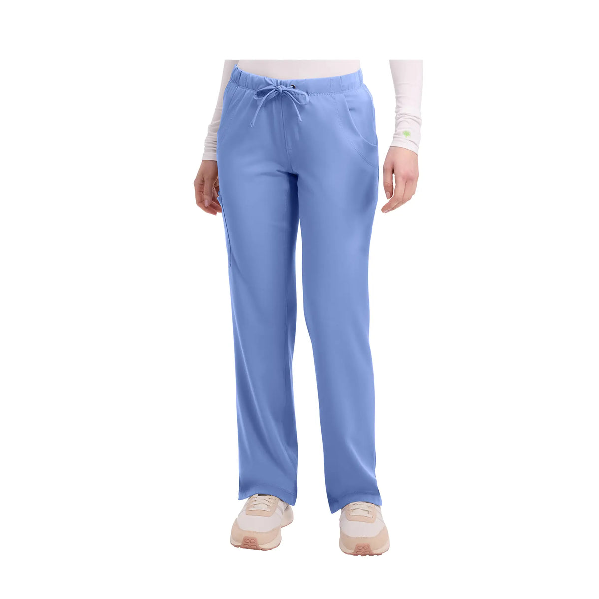 Rebecca - Drawstring Flared Pants - Women - Healing Hands - Color 1 Healing Hands  Sky Blue / 3XL