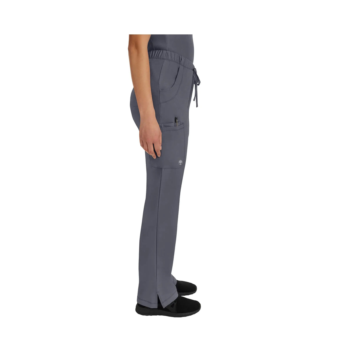 Rebecca - Drawstring Flared Pants - Women - Healing Hands - Color 2 Healing Hands  Charcoal / 3XL