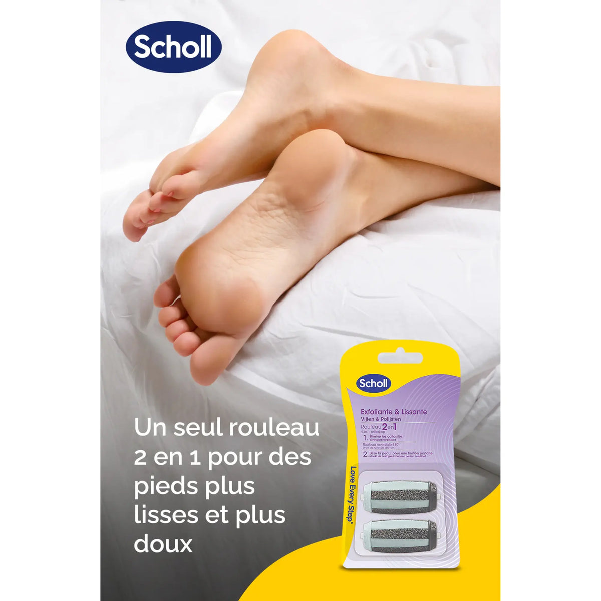 2 in 1 Exfoliating and Smoothing Roller Refill - Electric Pedicure Rasp - Scholl Scholl 