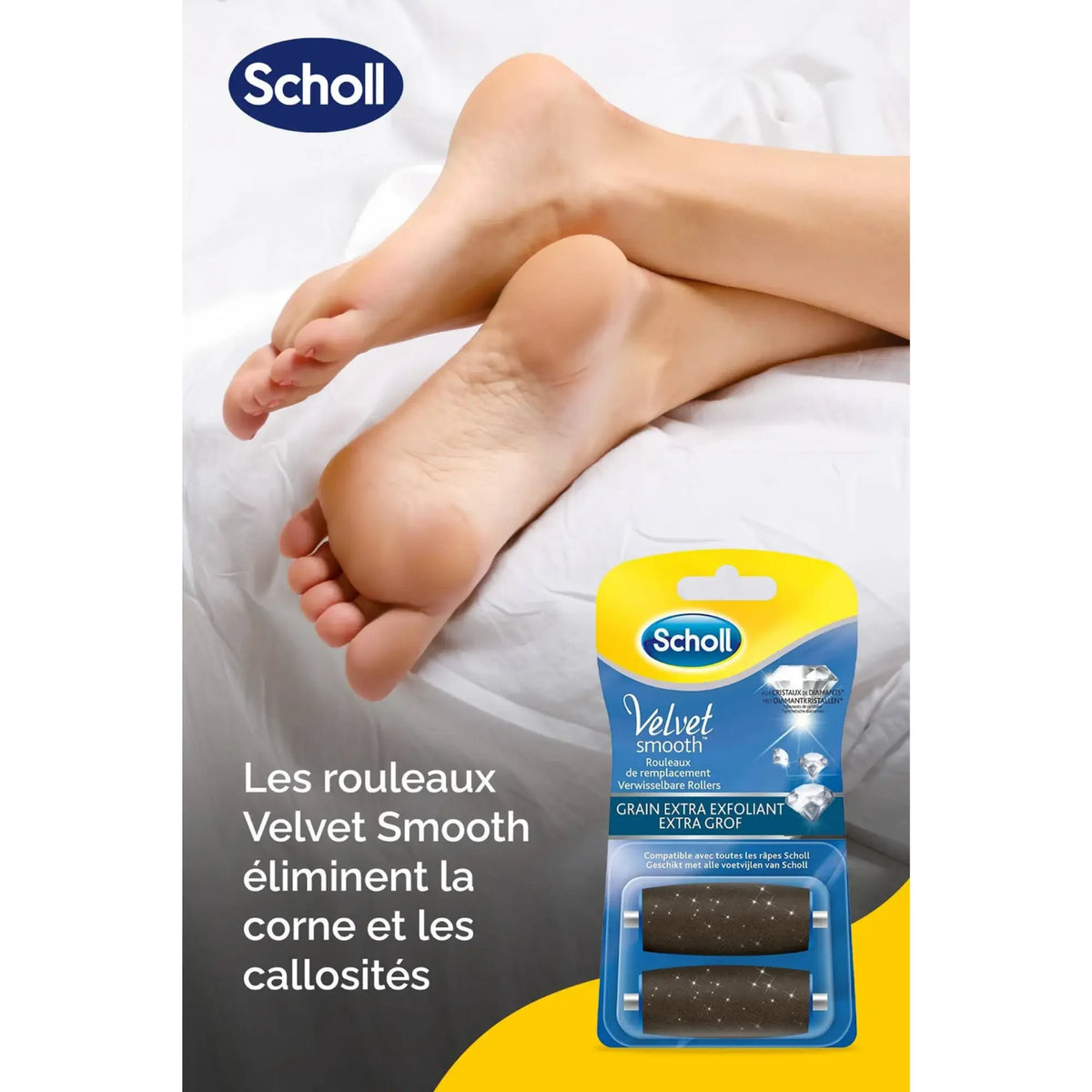 Recharge Rouleau Grain Extra-Exfoliant - Râpe de Pédicurie Électrique - Velvet Smooth - Scholl Scholl 
