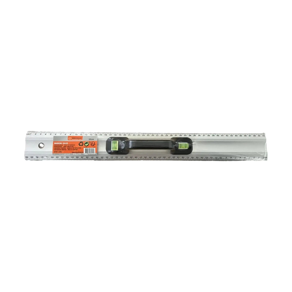 50 cm 2 in 1 ruler with bubble level - Werckmann Werckmann 