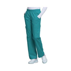 Roubaix - Mid-rise wide-leg pants - Women - Cherokee Cherokee Authentic Workwear  Teal-XXXL