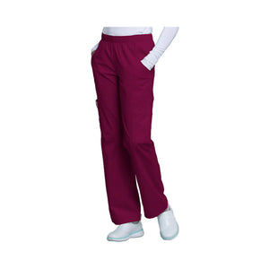 Roubaix - Mid-rise wide-leg pants - Women - Cherokee Cherokee Authentic Workwear  Burgundy-XXXL
