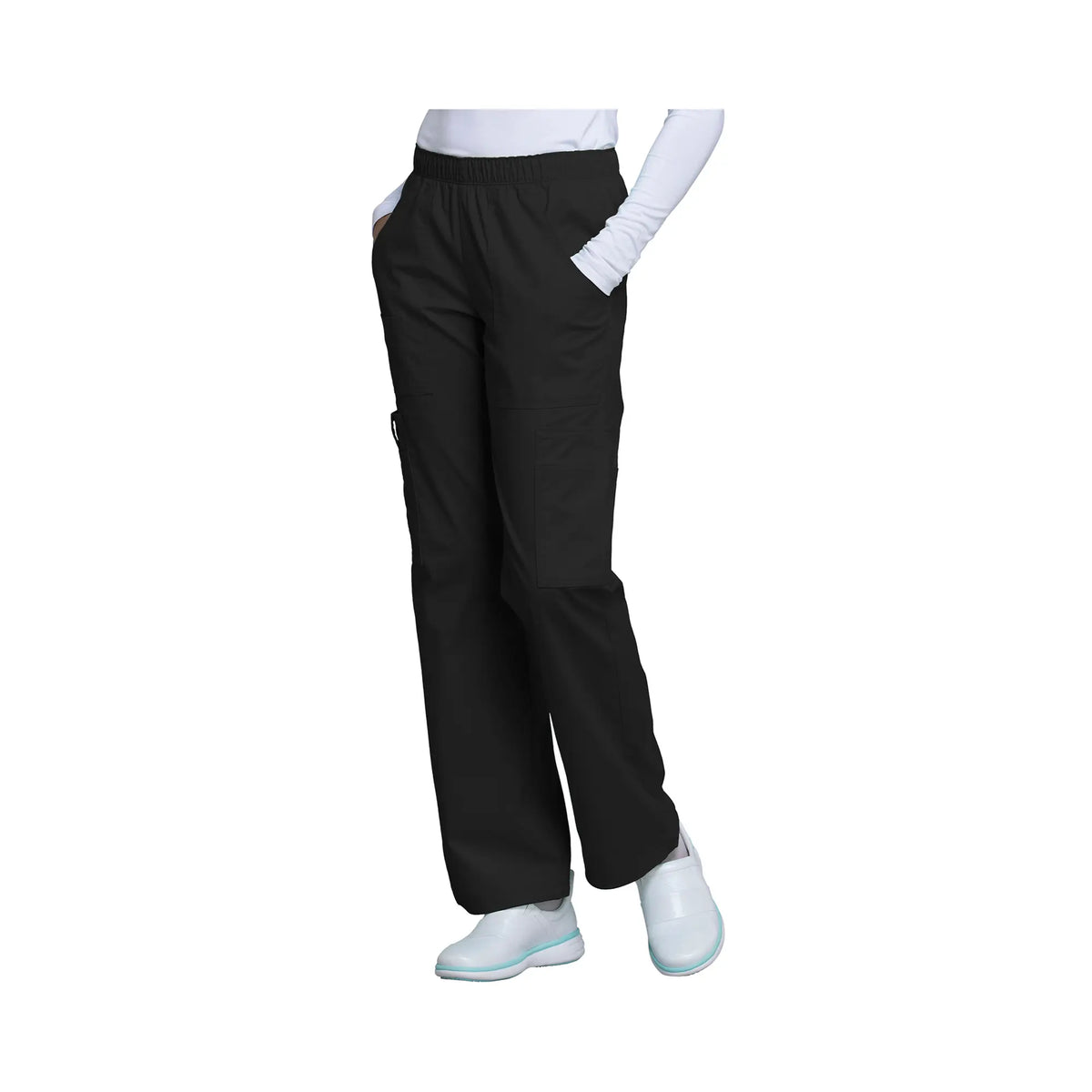Roubaix - Mid-rise wide-leg pants - Women - Cherokee Cherokee Authentic Workwear  Black-XXXL
