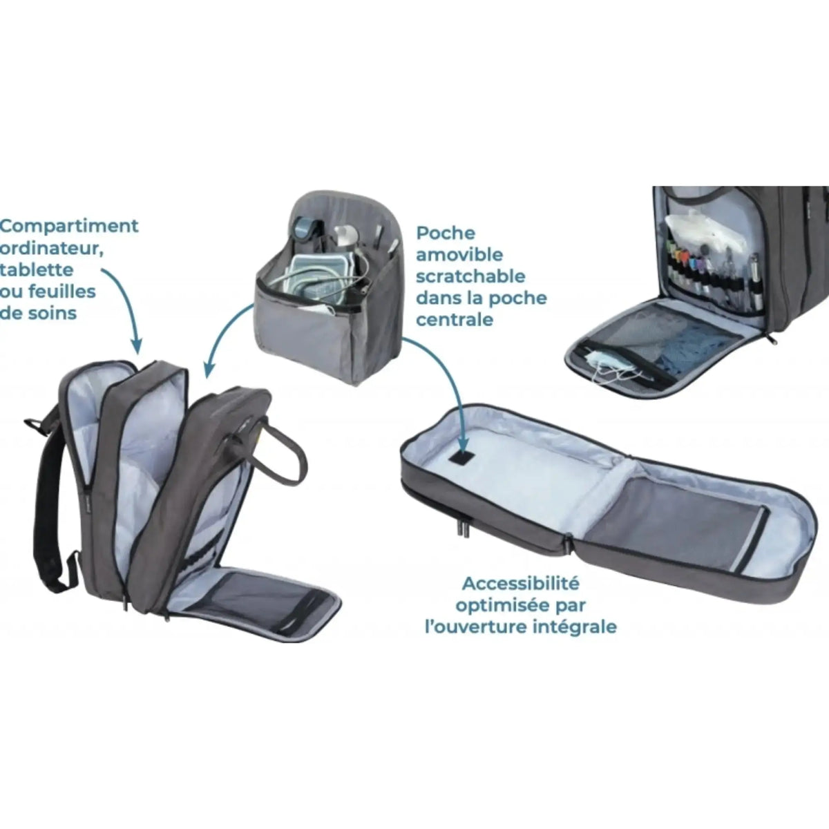 Sac à dos Mallette médical Devabag - Gris - Plusieurs Formats - Devaset Devaset 