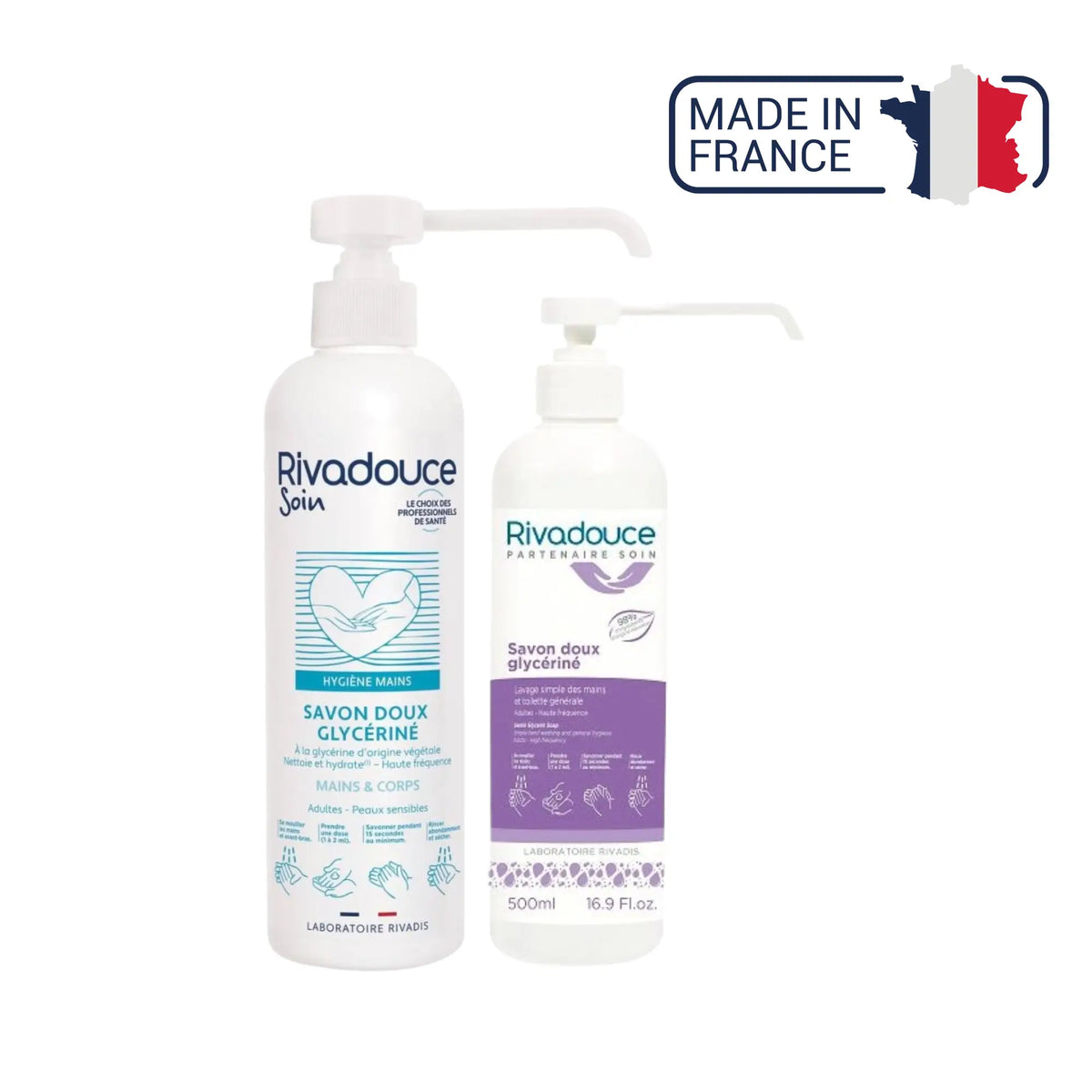 Gentle Glycerinated Soap - 2 capacities - Rivadouce Rivadouce 