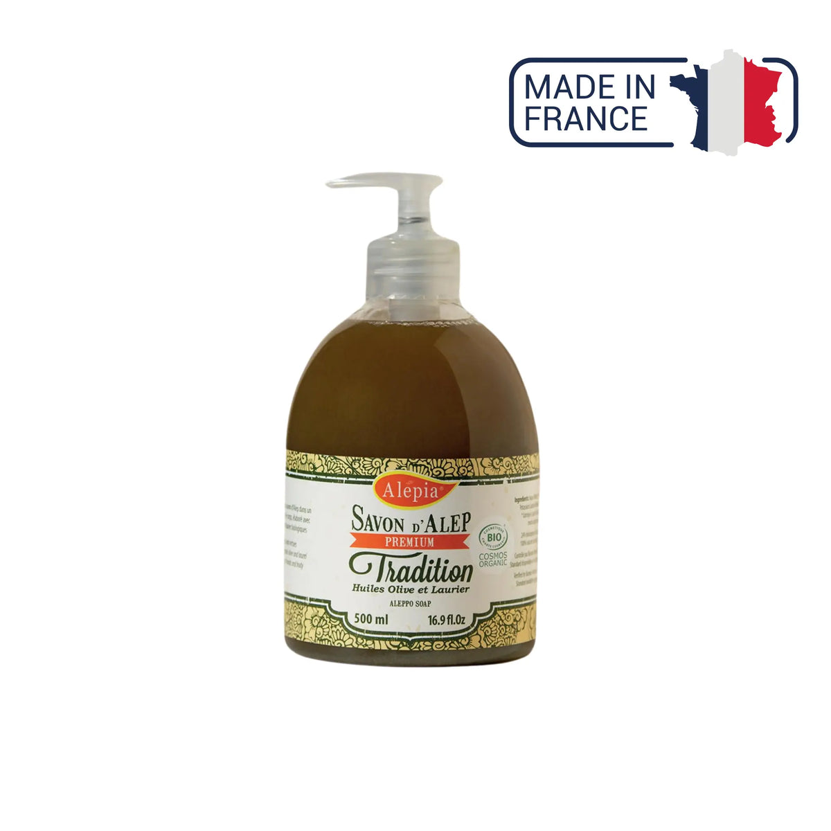 Aleppo Liquid Soap Premium Tradition 1% Laurel - 500ml - Alépia Alépia