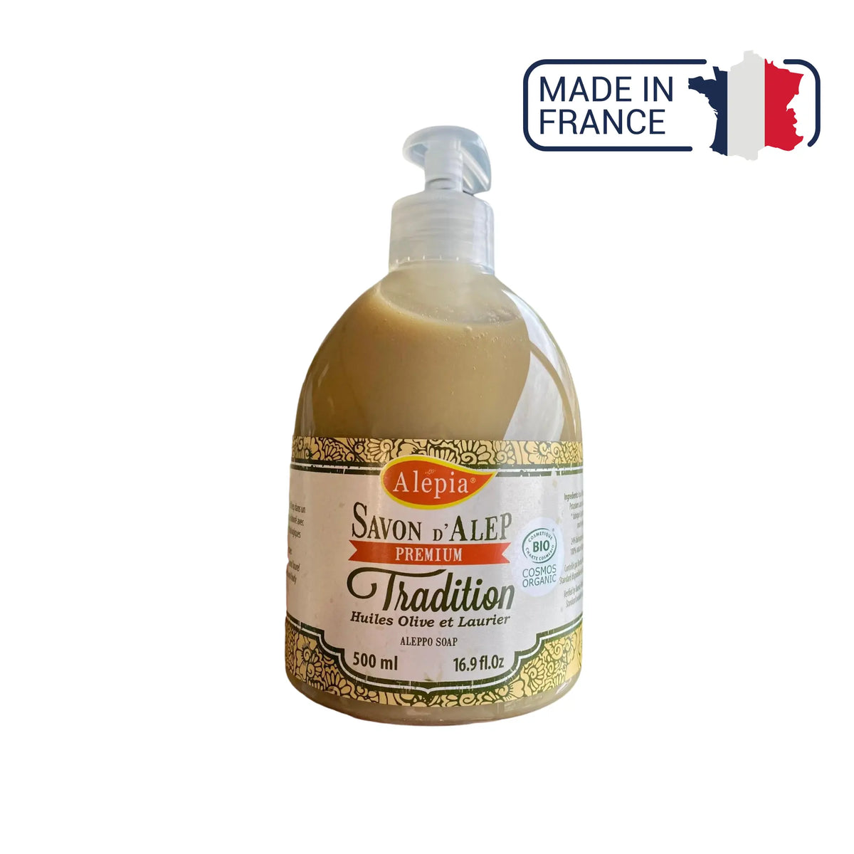 Aleppo Liquid Soap Premium Tradition 1% Laurel - 500ml - Alépia Alépia