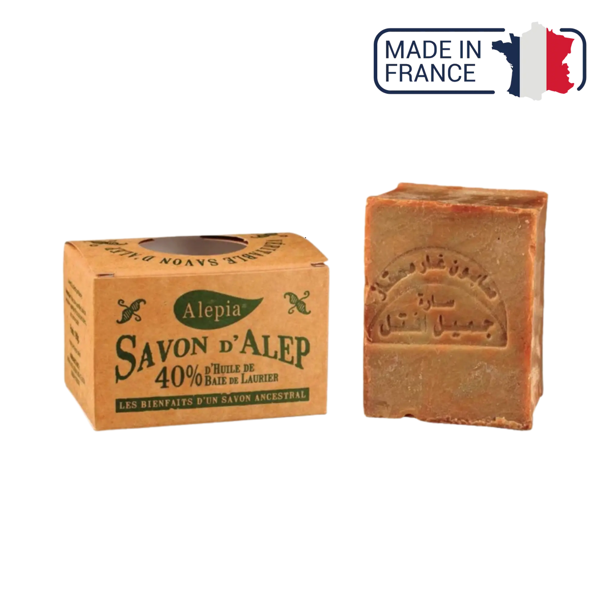 Aleppo soap 40% bay laurel - 190 g - Alépia Alépia 