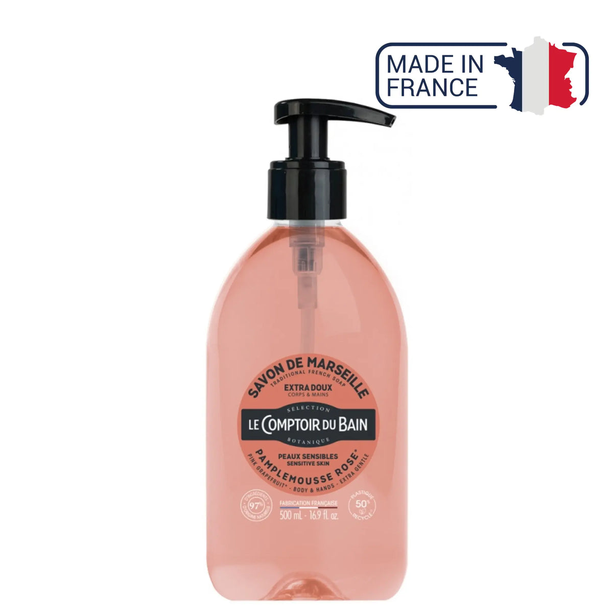 Liquid Marseille soap Pink Grapefruit - 500ml - Le Comptoir du Bain - My Podologie