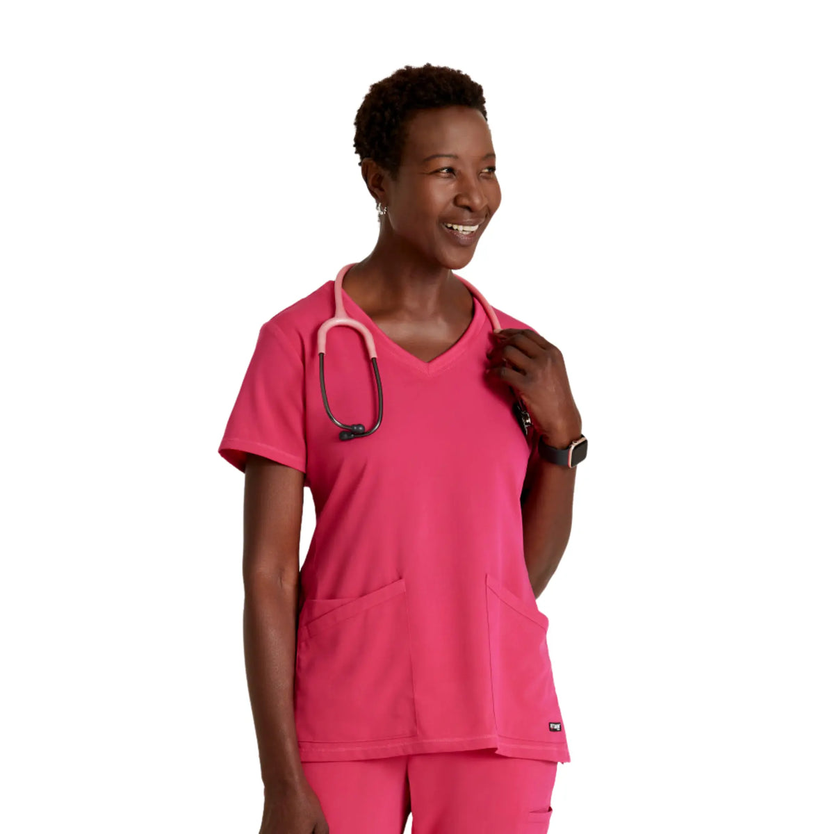Serena - V-neck tunic - Women - Grey’s Anatomy Stretch Grey’s Anatomy  Hot pink / XL