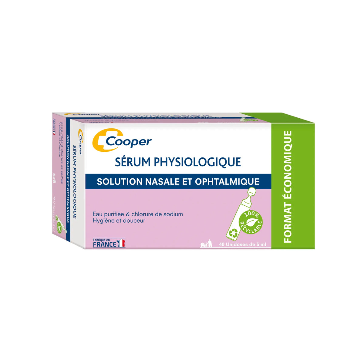 Physiological serum Box of 40 single doses of 5ml - Cooper Cooper 