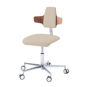 Practitioner seat - COMFORT - Ruck - Napoleon My Podology backrest CPL-Walnut-Natural-Long