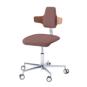 Practitioner seat - COMFORT - Ruck - Napoleon My Podologie backrest  CPL-Walnut-Taupe-Long