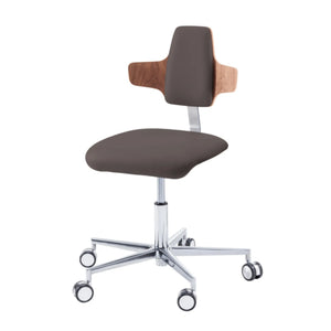 Practitioner seat - COMFORT - Ruck - Napoleon My Podology backrest CPL-Walnut-Nutmeg-Long