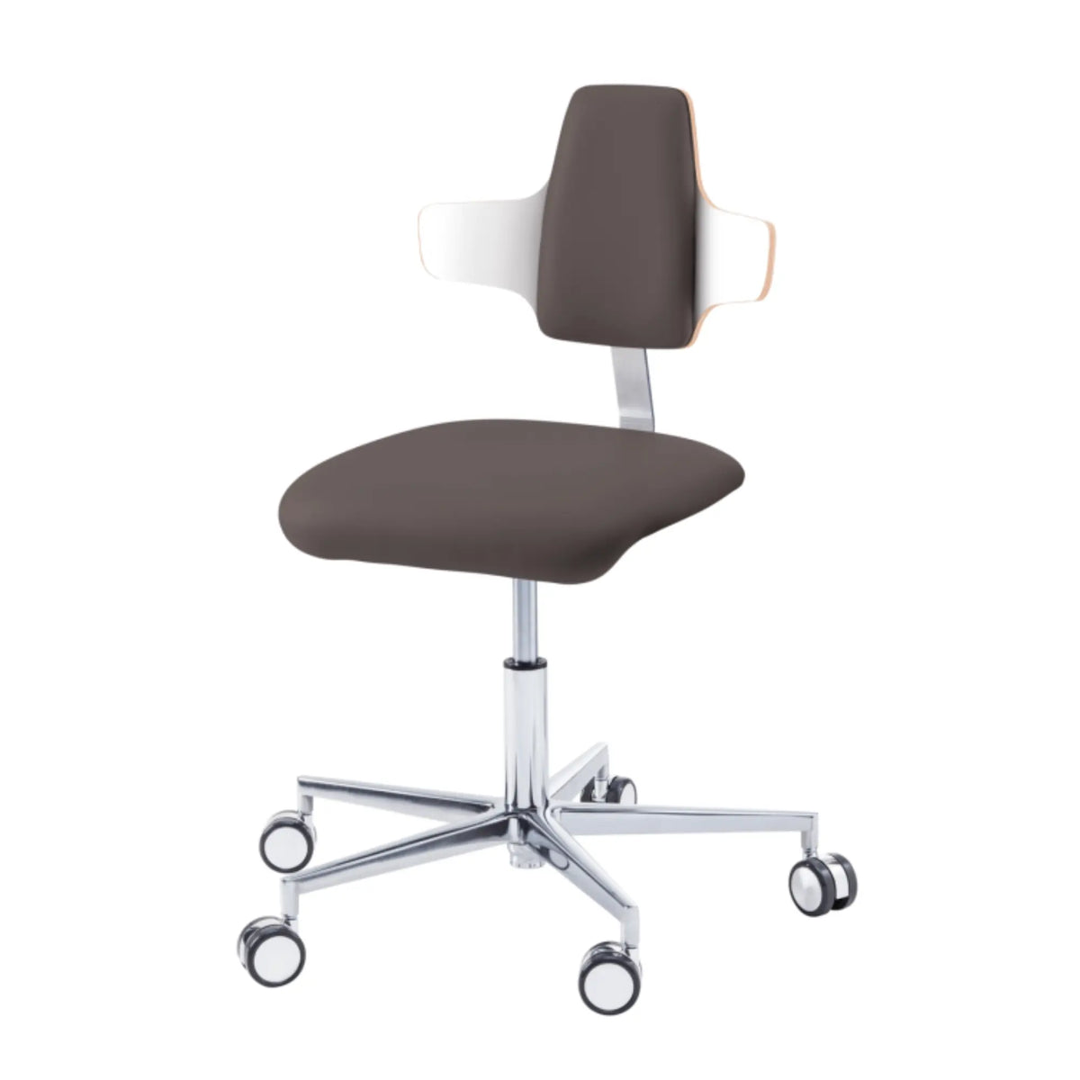 Practitioner seat - COMFORT - Ruck - Napoleon My Podology backrest CPL-Blanc-Muscade-Long