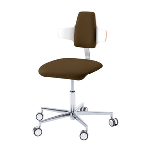 Practitioner seat - COMFORT - Ruck - Napoleon My Podology backrest CPL-White-Expresso-Long