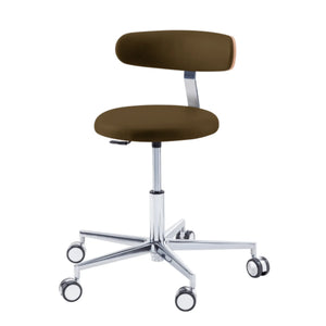 Practitioner seat - ROUND - Ruck - Gas Spring Long Ruck  Expresso-Backrest-Radius-CPL-Walnut