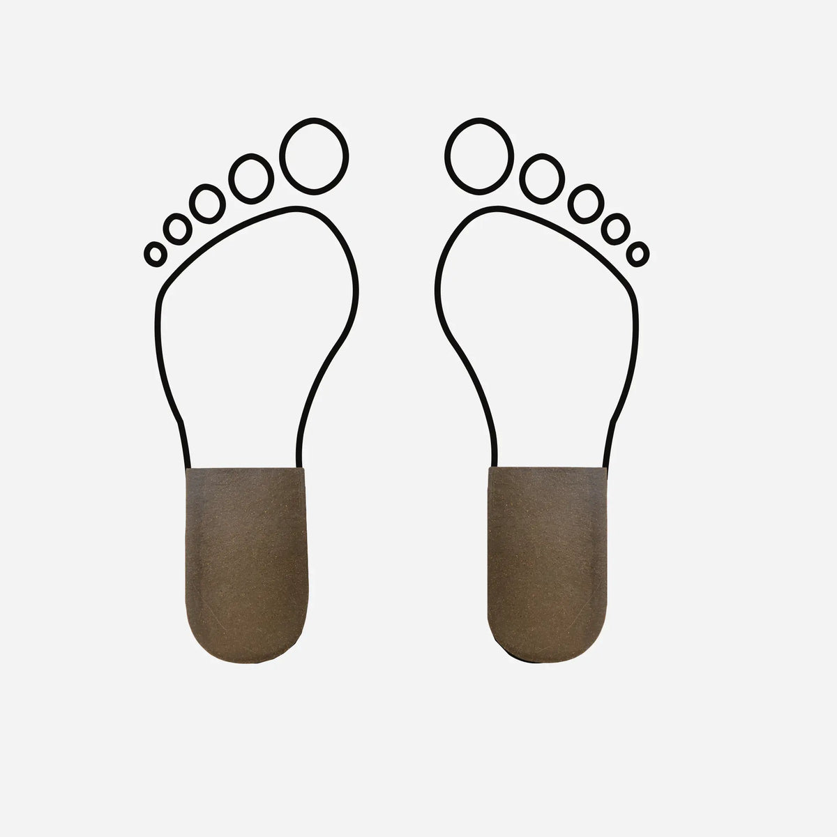 Latex and sawdust heel pad - Shore 80-85 - 5 mm - 5 pairs - Brown