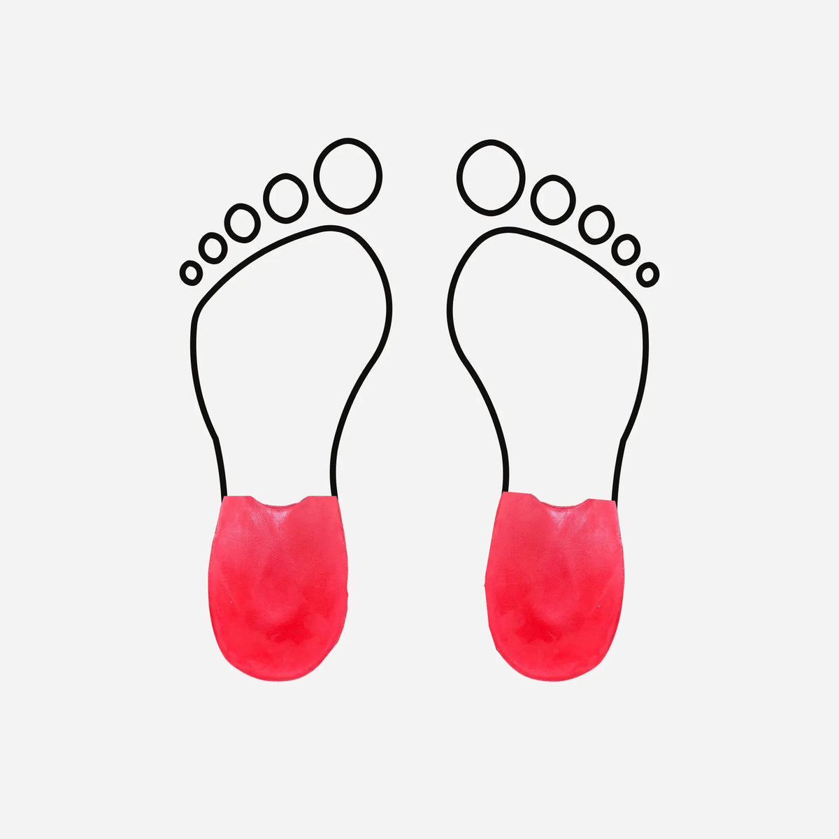 Latex heel cup for heel spurs - Shore 30-40 - Red