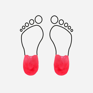 Latex heel cup for heel spurs - Shore 30-40 - Red