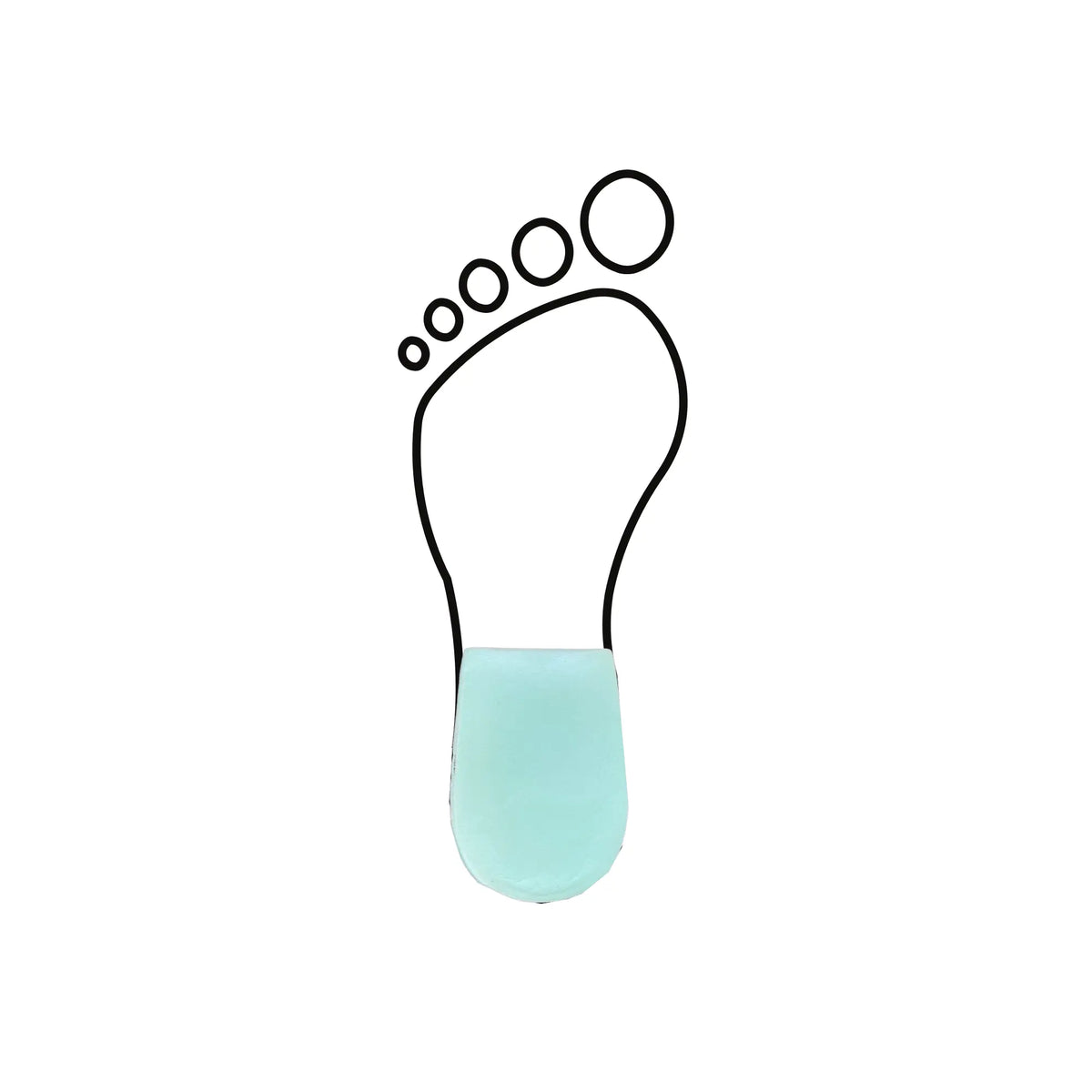 Latex foam heel cup with slight rim around the heel - Shore 25-35 - Green - My Podologie